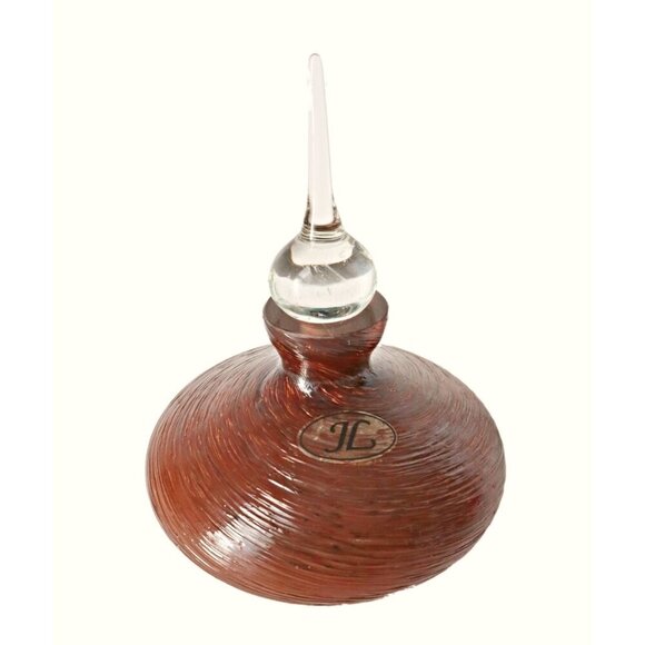 2 Vintage Perfume Bottle JL Art Studio Glass Hand Blown With Glass Applicator - Picture 3 of 10